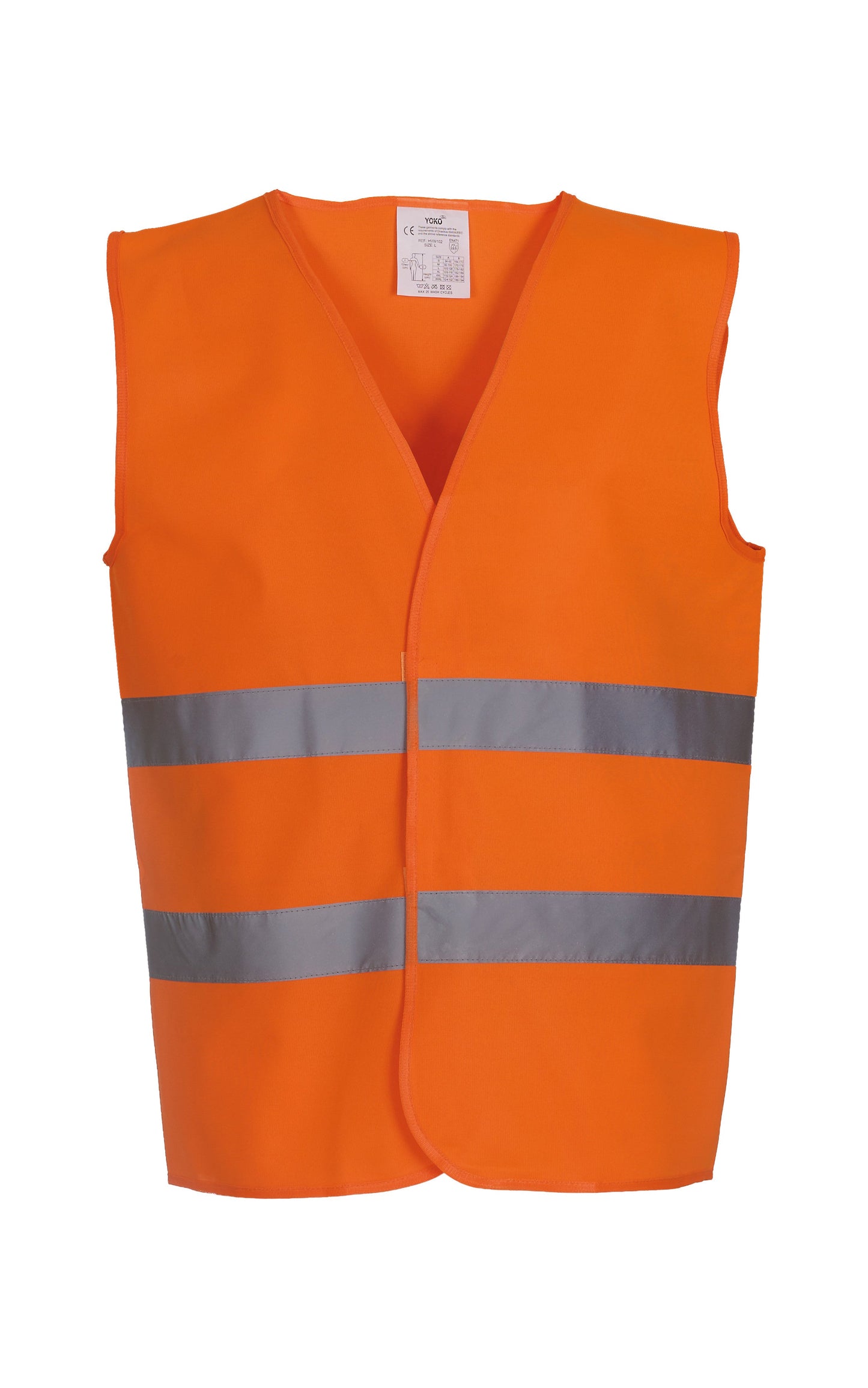 Yoko Hi-Vis 2-Band Waistcoat EN ISO20471 Class 2 Reflective Safety Vest
