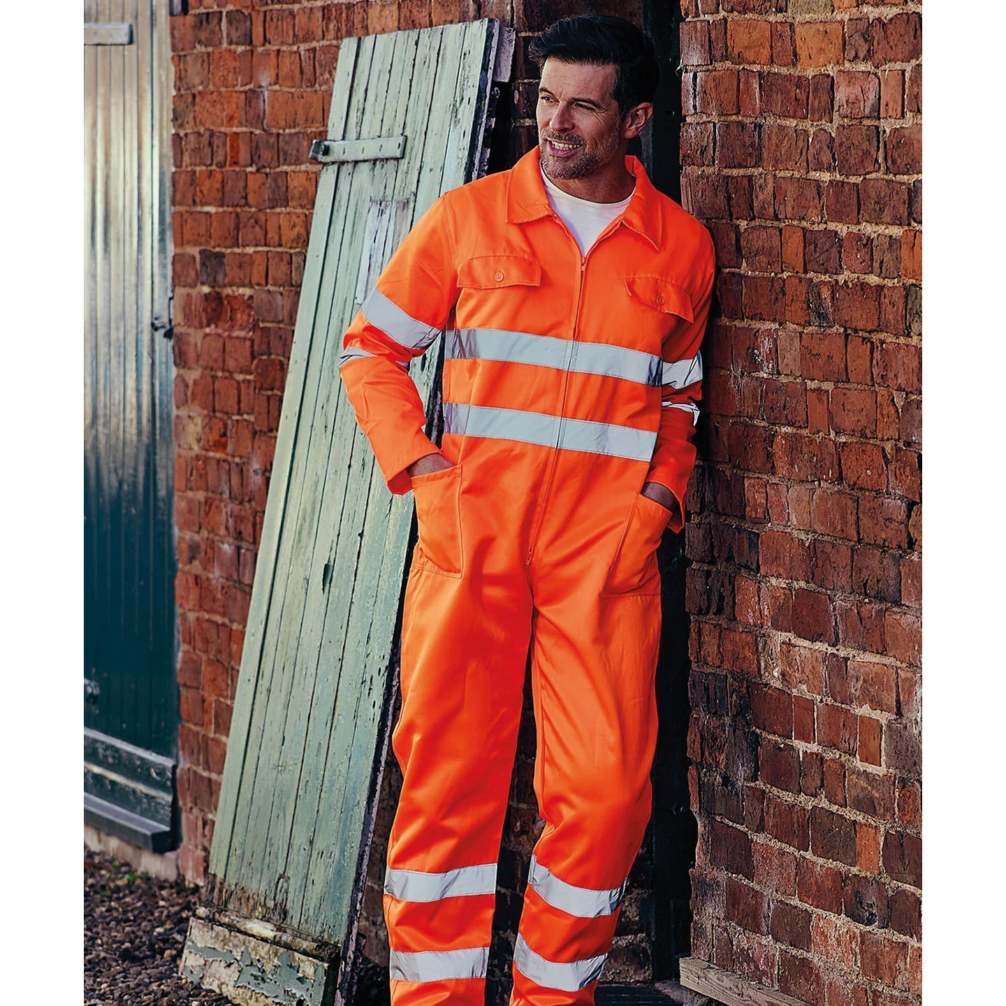 Yoko Hi-Vis Polycotton Coverall EN ISO20471 Class 3 Water Repellent Safety Gear