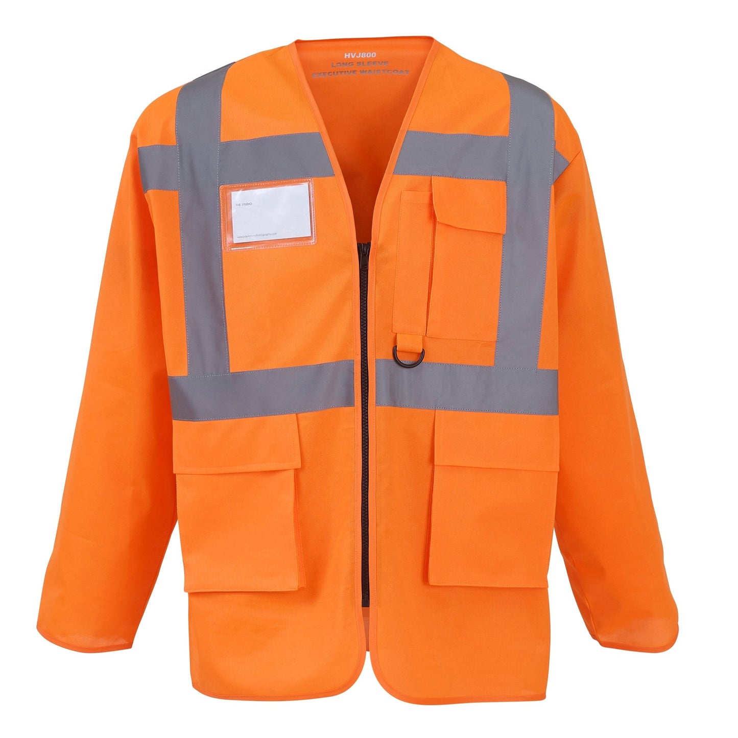Yoko Hi-Vis Executive Long Sleeve Waistcoat Class 3 EN ISO20471 Orange