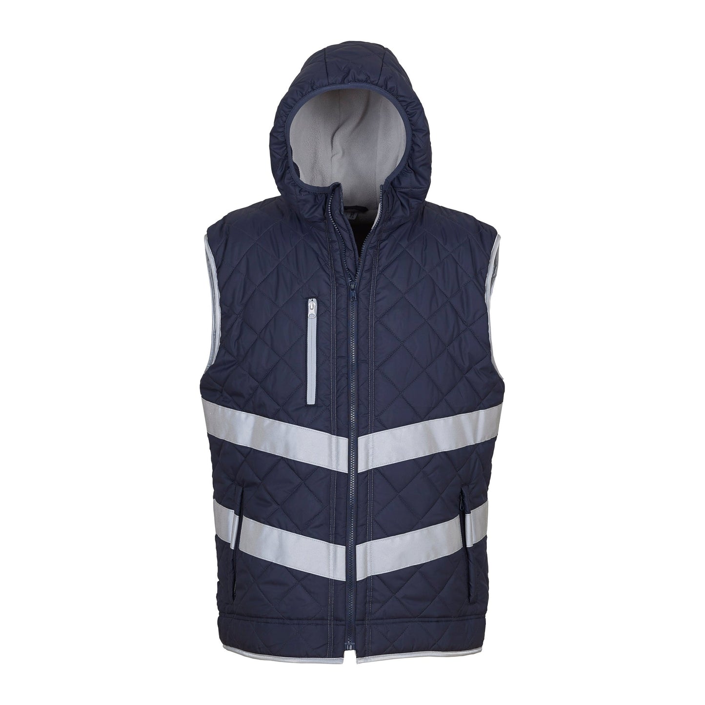 Yoko Hi-Vis Kensington Hooded Gilet EN ISO 20471 Class 2 Safety Jacket