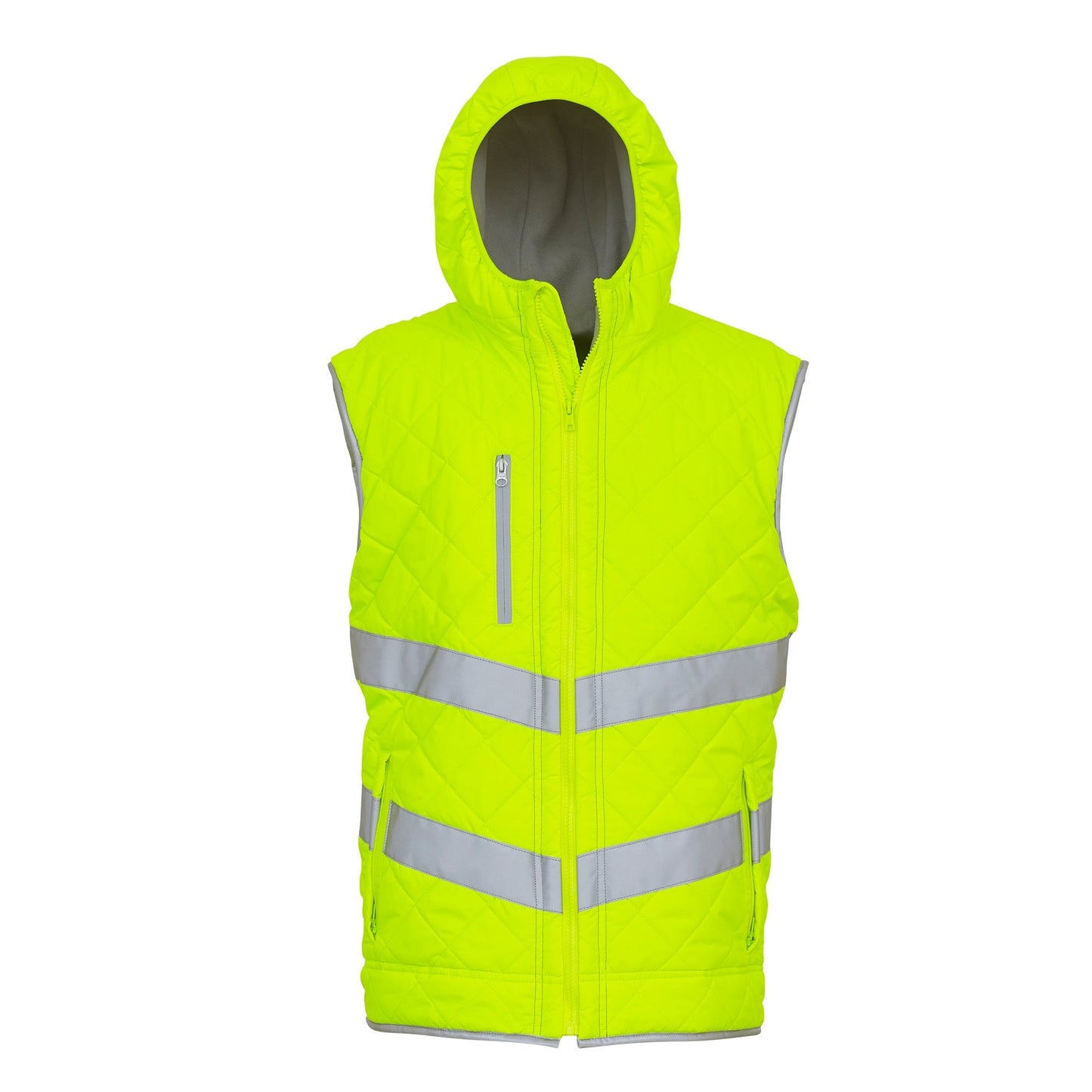 Yoko Hi-Vis Kensington Hooded Gilet EN ISO 20471 Class 2 Safety Jacket
