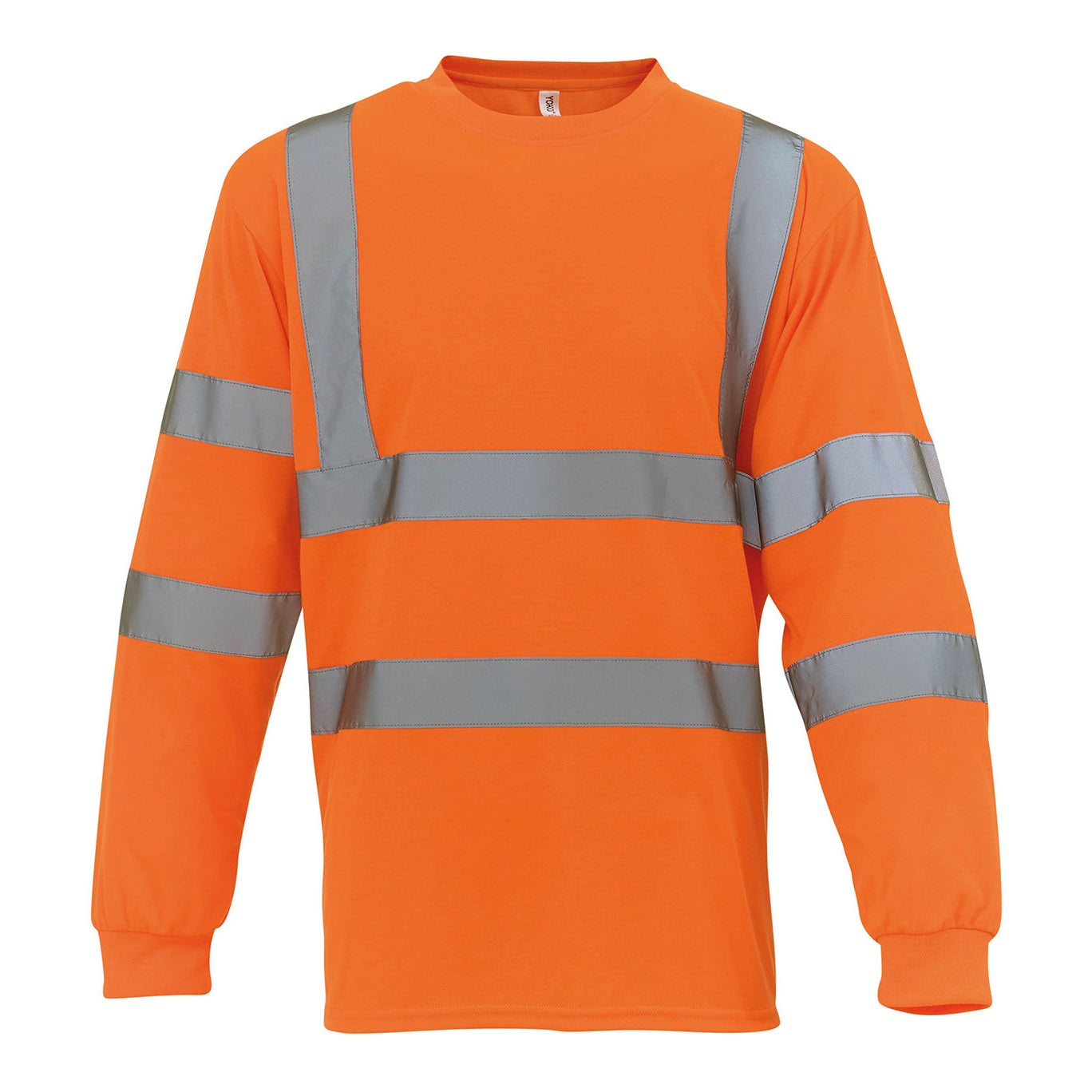 Yoko Hi-Vis Class 3 Long Sleeve T-Shirt Orange Reflective Safety Workwear