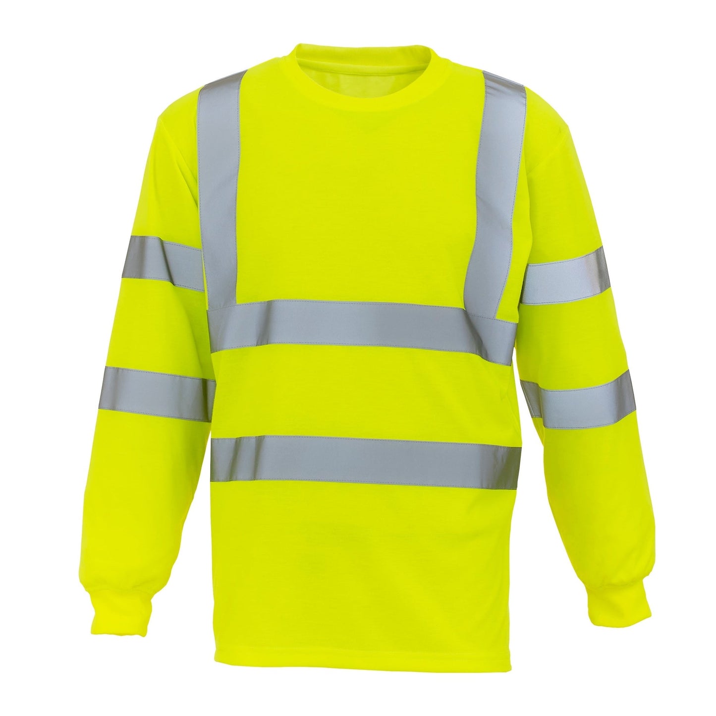 Yoko Hi-Vis Class 3 Long Sleeve T-Shirt Orange Reflective Safety Workwear