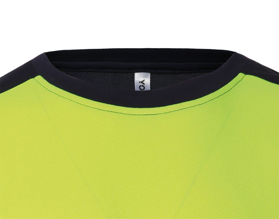 Yoko Hi-Vis Two-Tone T-Shirt EN ISO20471 Class 2 Breathable Quick-Dry Fabric