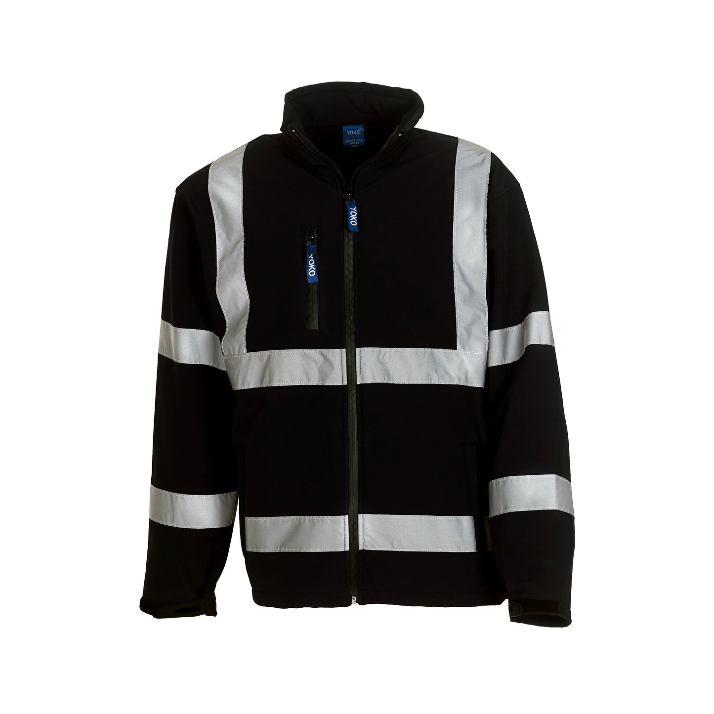 Yoko Hi-Vis Softshell Jacket Waterproof Breathable Workwear EN ISO20471 Class 3