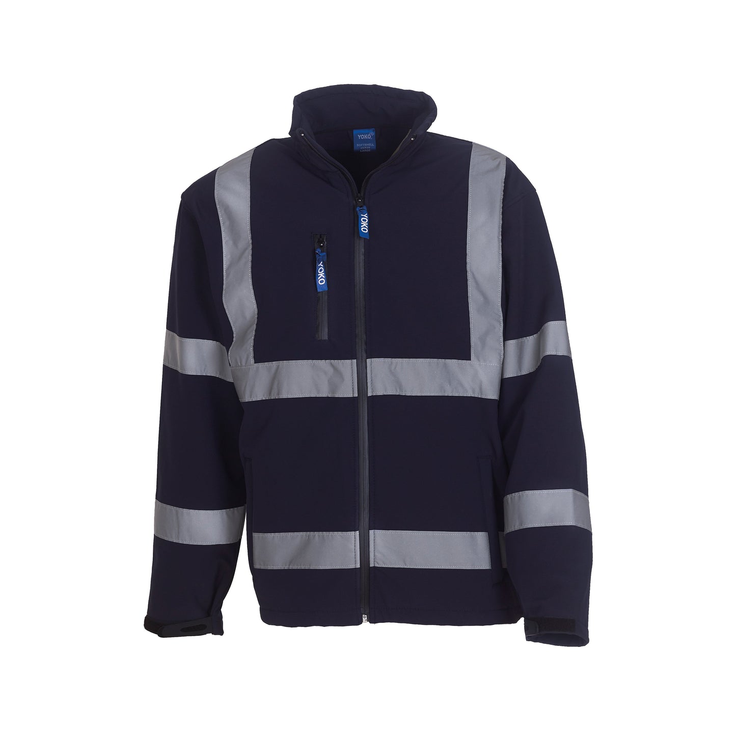 Yoko Hi-Vis Softshell Jacket Waterproof Breathable Workwear EN ISO20471 Class 3
