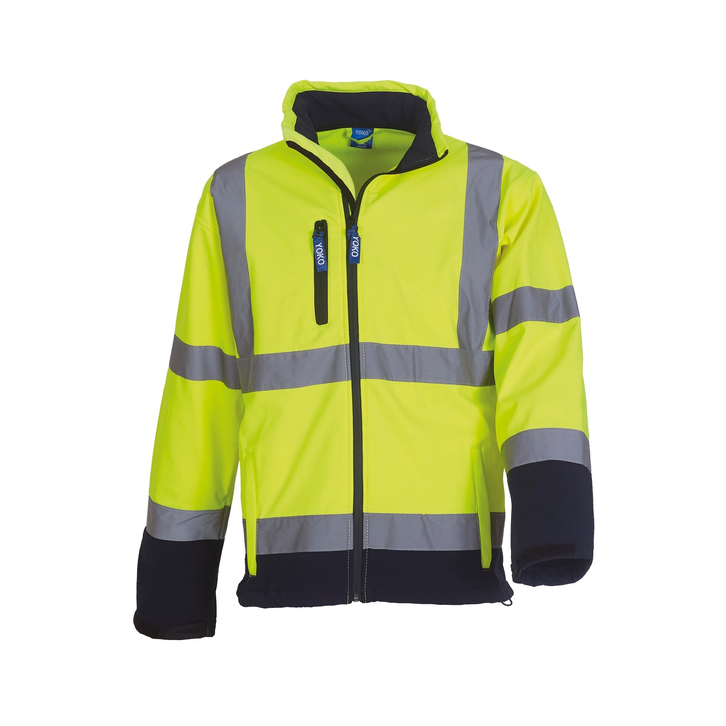 Yoko Hi-Vis Softshell Jacket Waterproof Breathable Workwear EN ISO20471 Class 3