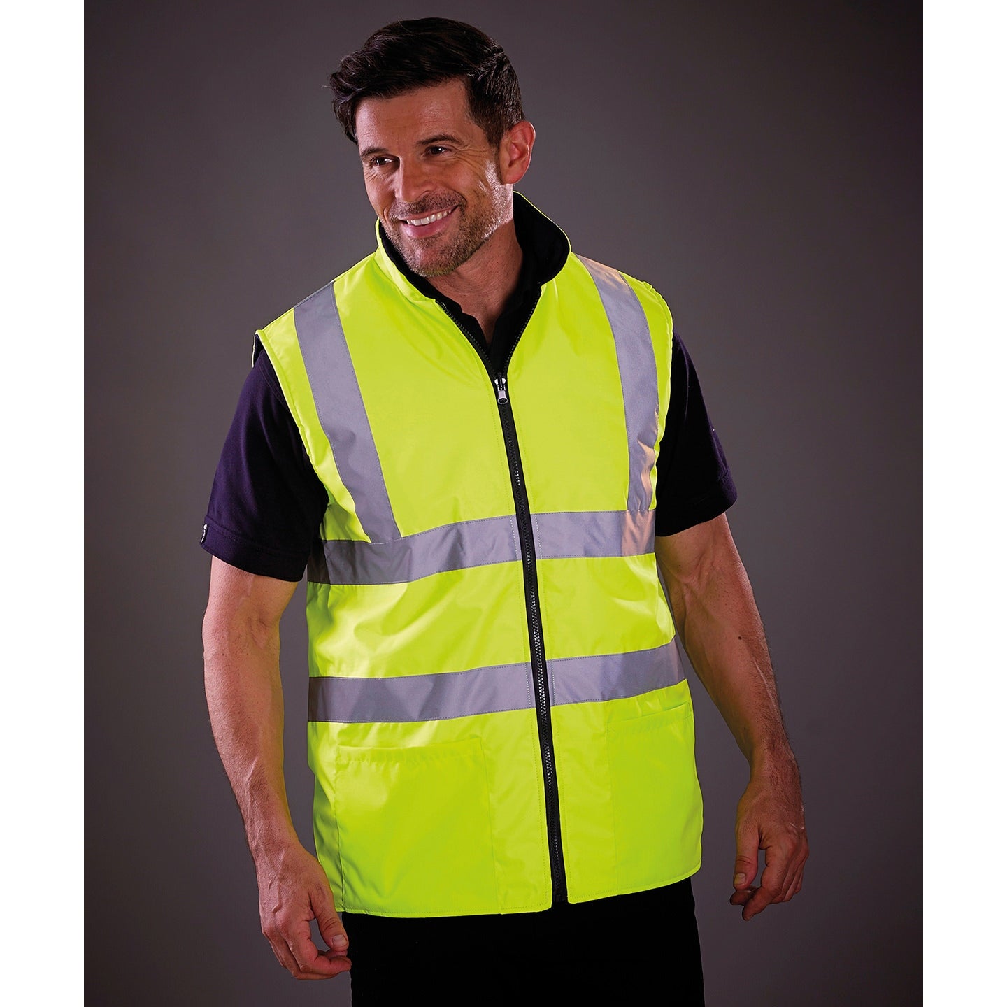 Yoko Hi-Vis Reversible Fleece Bodywarmer Class 2 Waterproof with Pockets