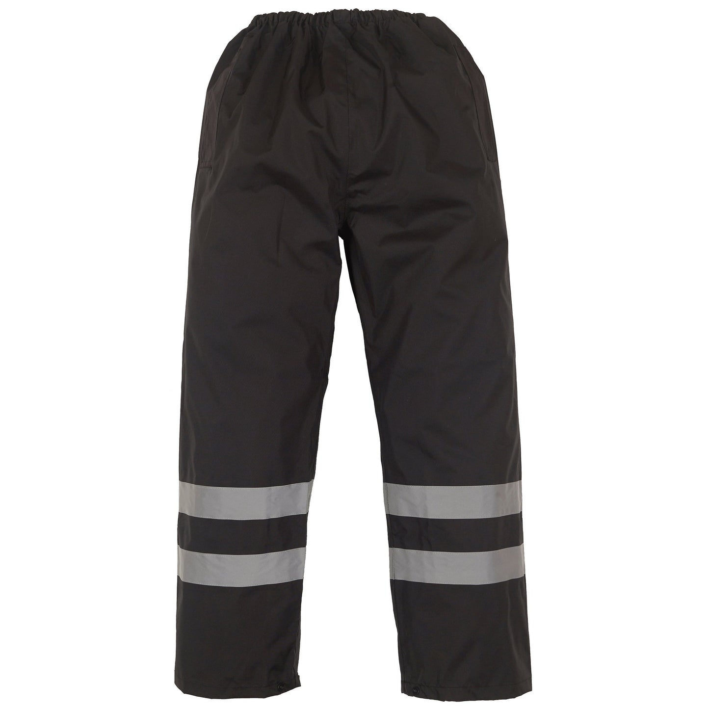 Yoko Hi-Vis Waterproof Overtrousers Elasticated Waist Reflective Bands