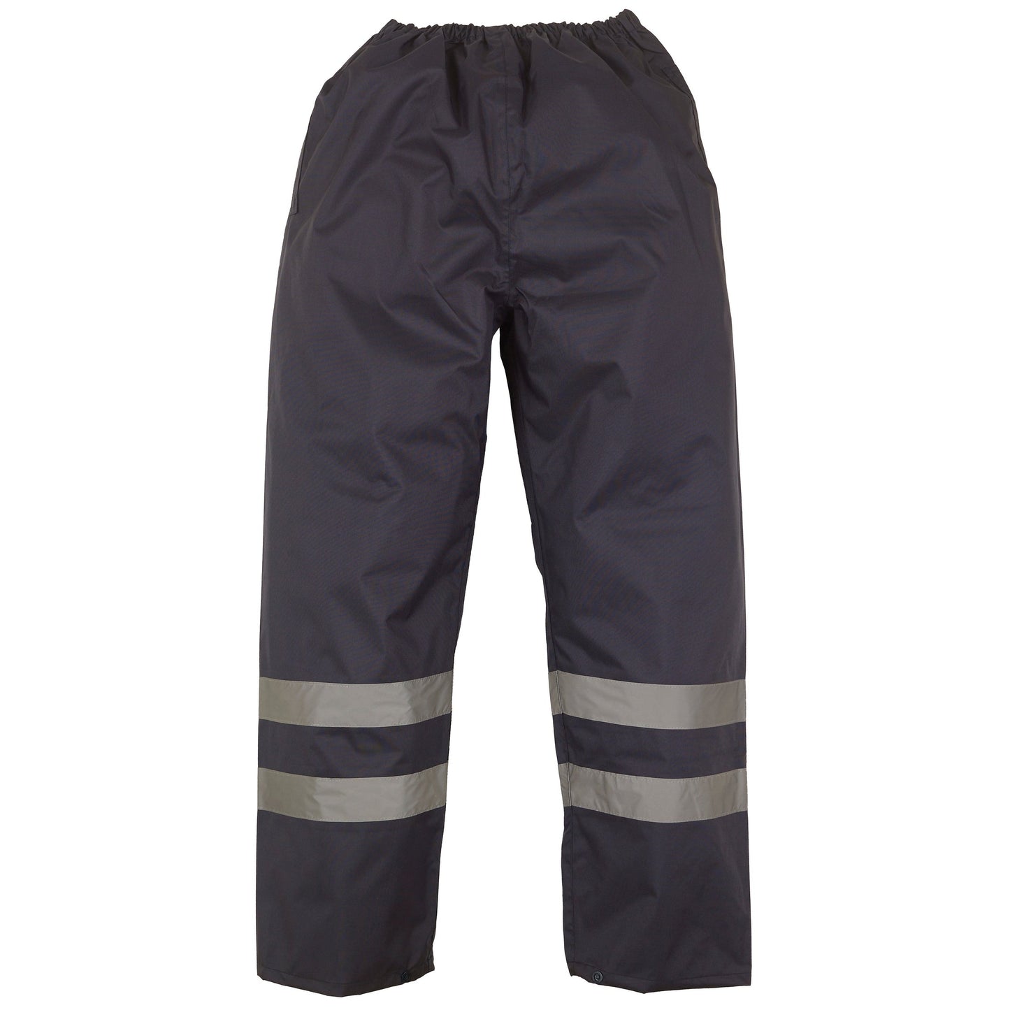 Yoko Hi-Vis Waterproof Overtrousers Elasticated Waist Reflective Bands