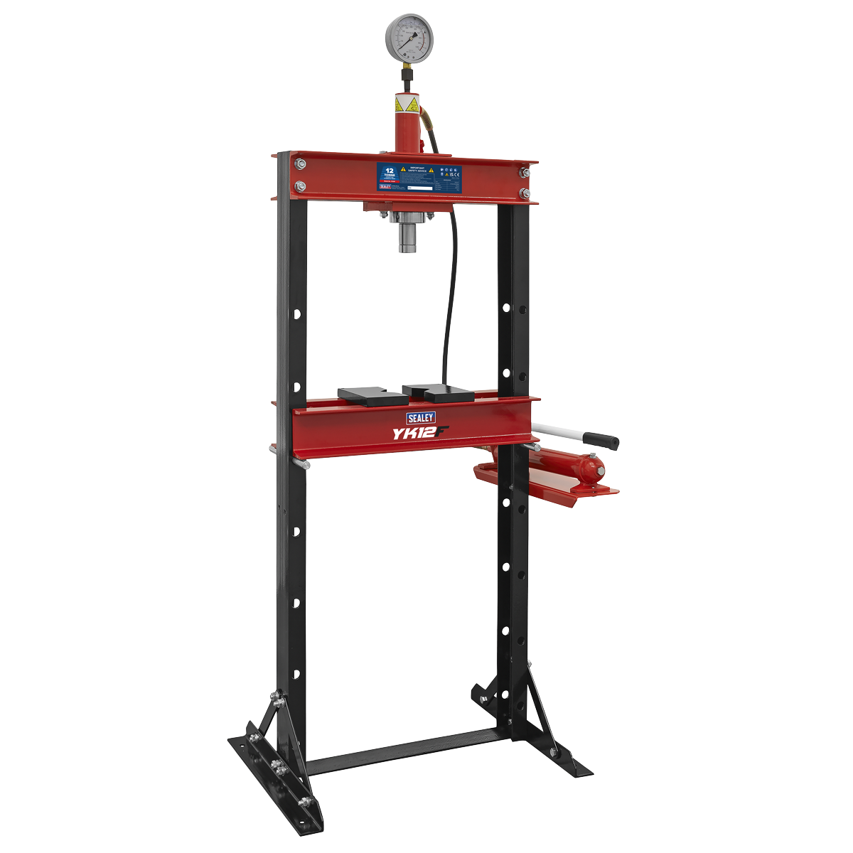 Sealey 12 Tonne Hydraulic Press Floor Type with Gauge and Detachable Pump