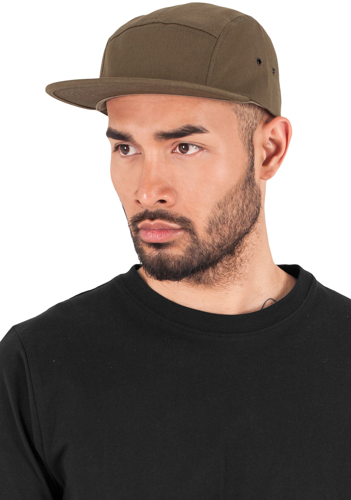 Flexfit Yupoong Classic 5-Panel Jockey Cap Adjustable Cotton Black Clip Closure