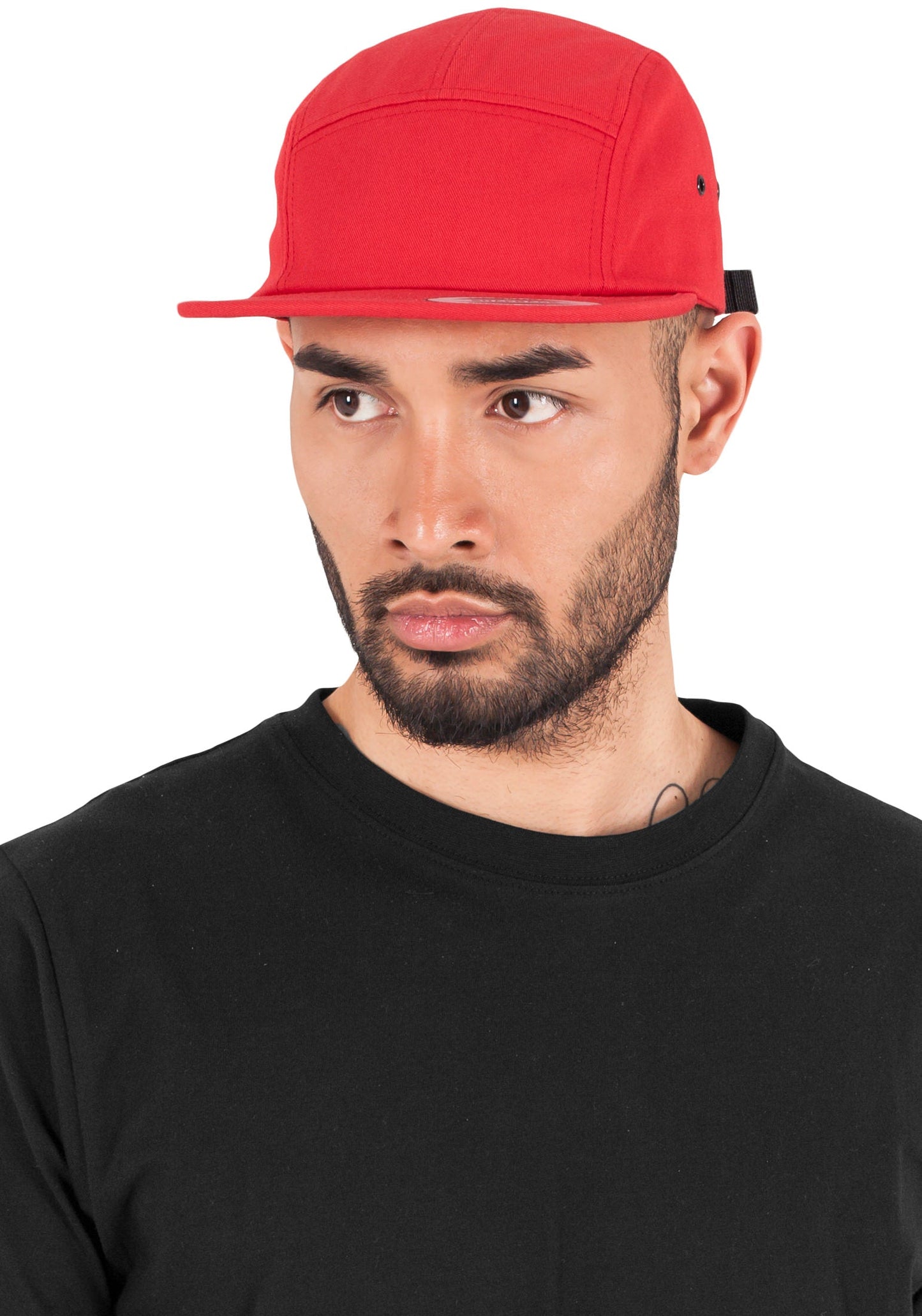 Flexfit Yupoong Classic 5-Panel Jockey Cap Adjustable Cotton Black Clip Closure