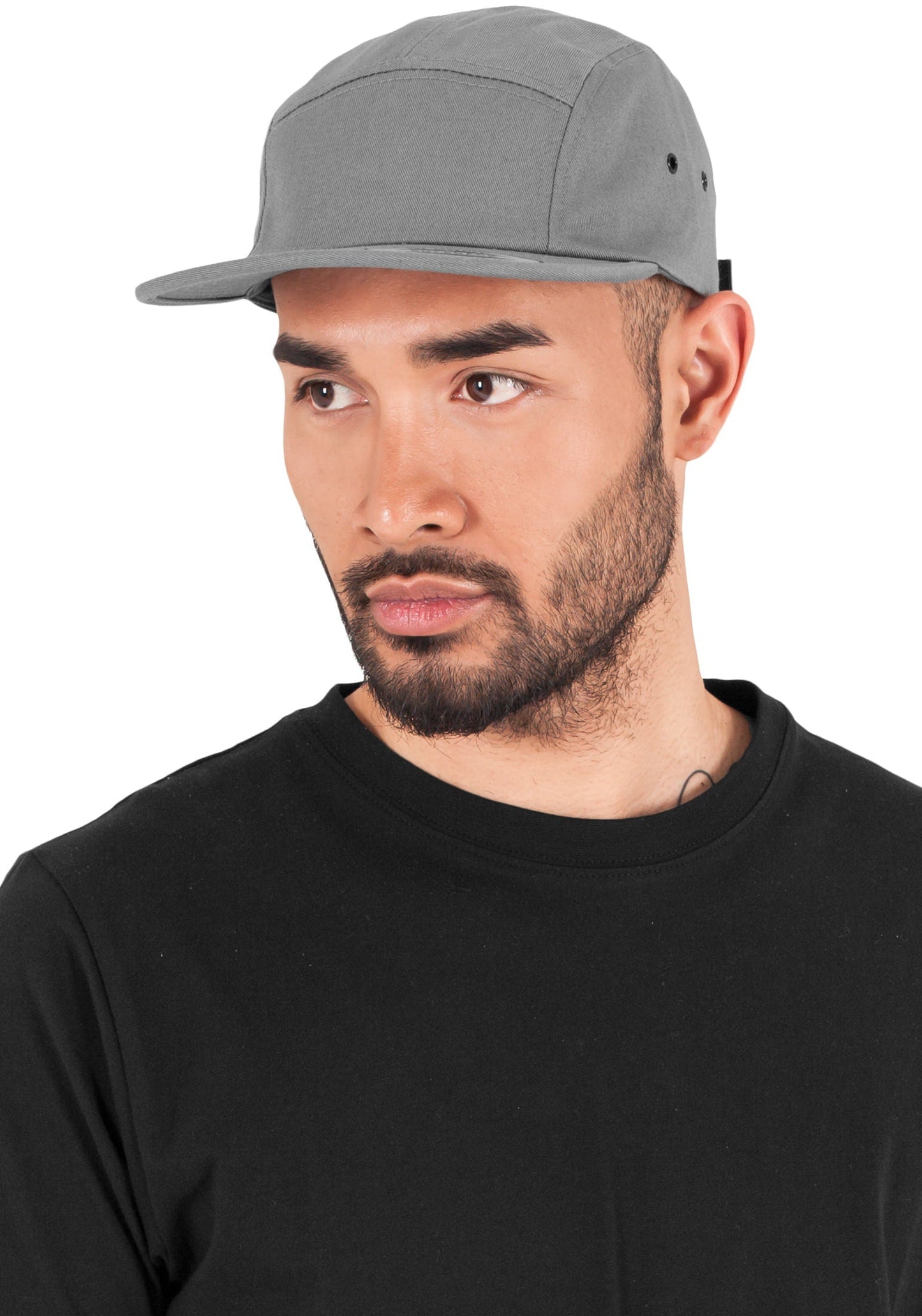 Flexfit Yupoong Classic 5-Panel Jockey Cap Adjustable Cotton Black Clip Closure