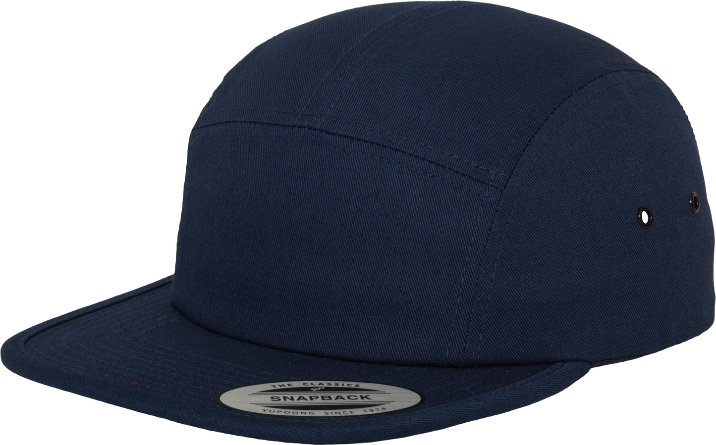 Flexfit Yupoong Classic 5-Panel Jockey Cap Adjustable Cotton Black Clip Closure