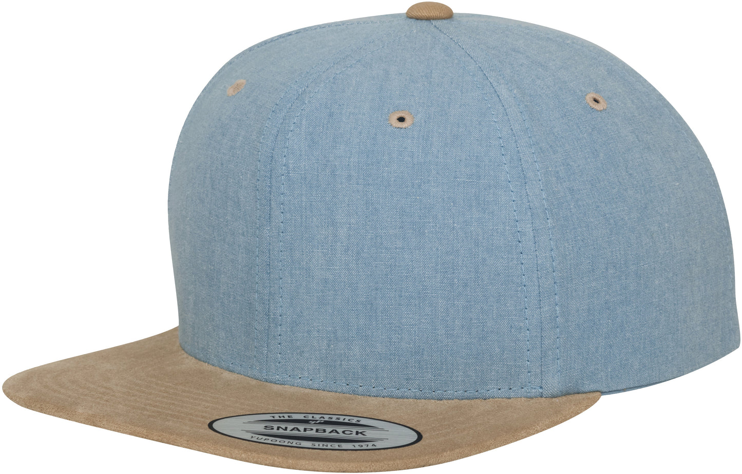Flexfit Yupoong Chambray Suede Snapback Cap 6089Ch Classic Style Adjustable