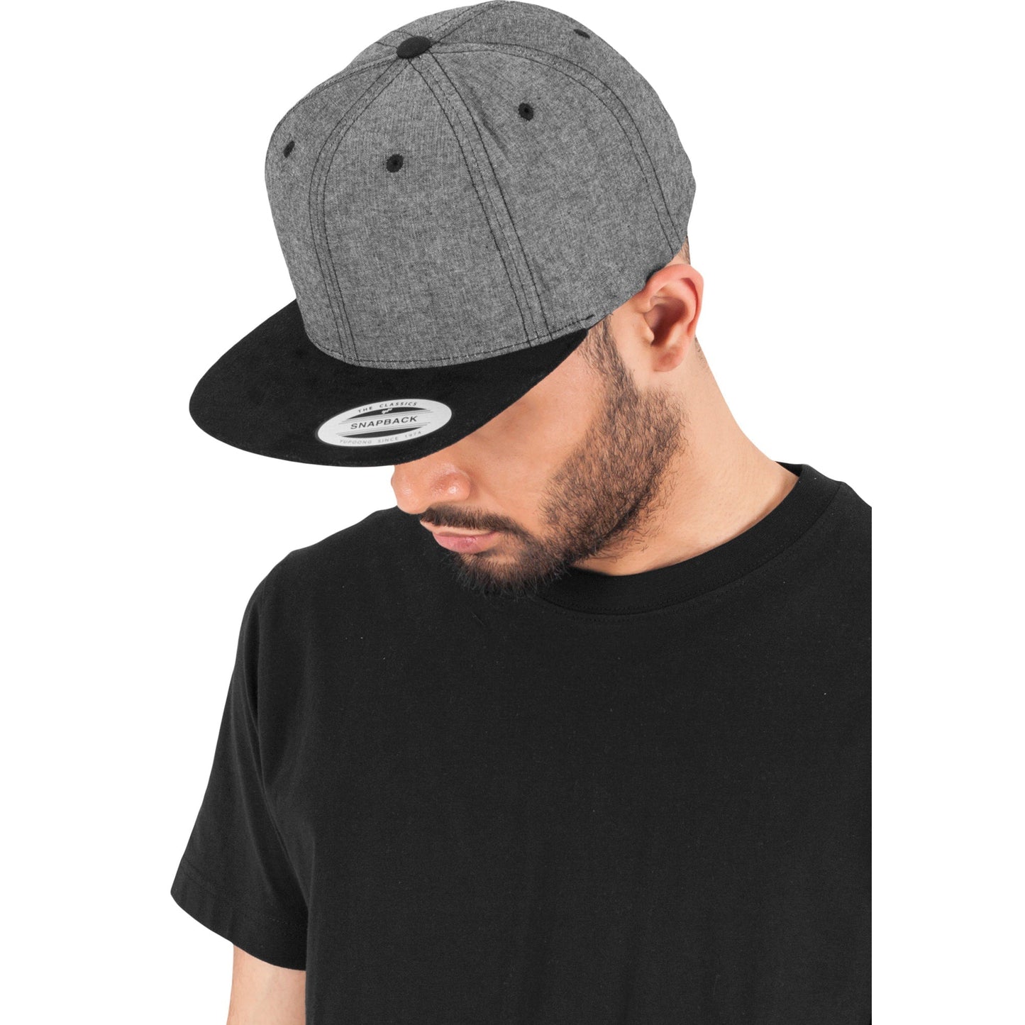 Flexfit Yupoong Chambray Suede Snapback Cap 6089Ch Classic Style Adjustable