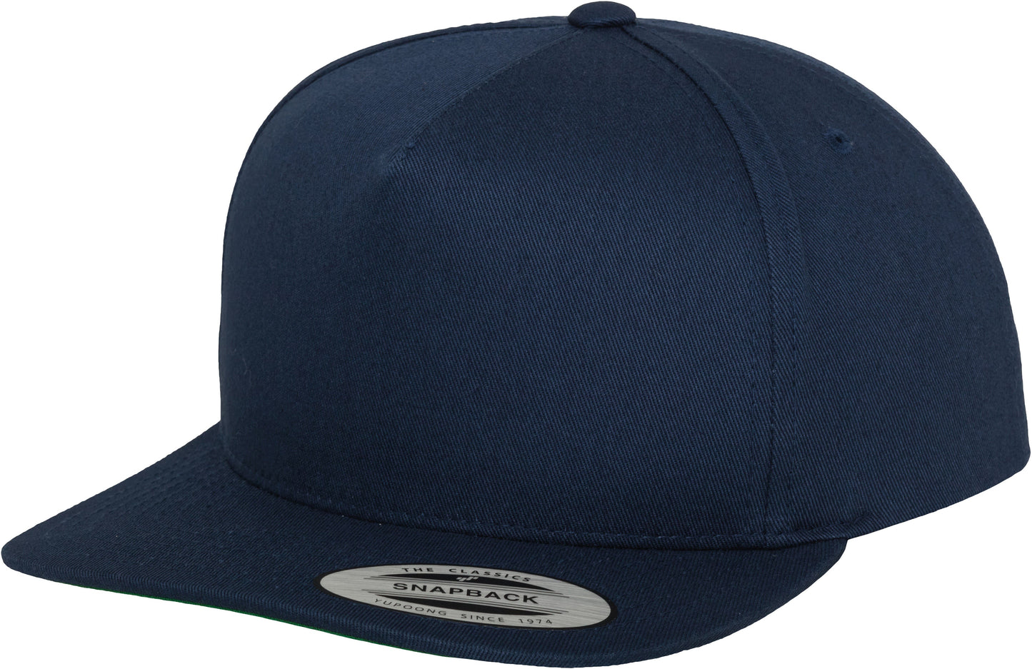 Flexfit Yupoong Classic 5-Panel Snapback Hat Green Undervisor Cotton Twill