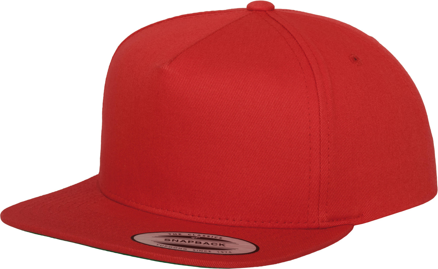 Flexfit Yupoong Classic 5-Panel Snapback Hat Green Undervisor Cotton Twill
