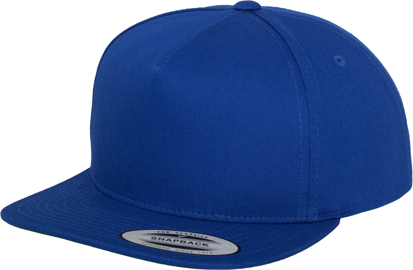 Flexfit Yupoong Classic 5-Panel Snapback Hat Green Undervisor Cotton Twill