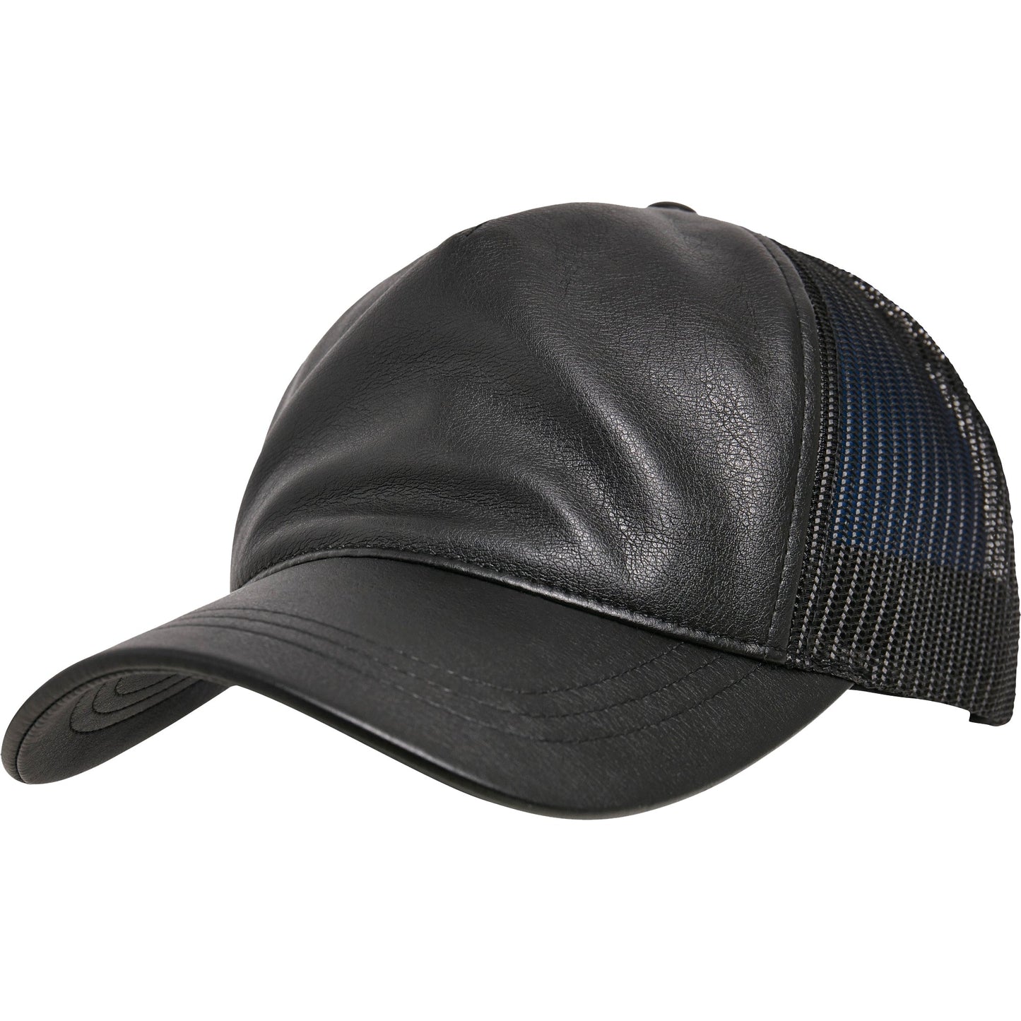 Flexfit Yupoong Leather Trucker Cap Soft Leather Look Mesh Back Adjustable
