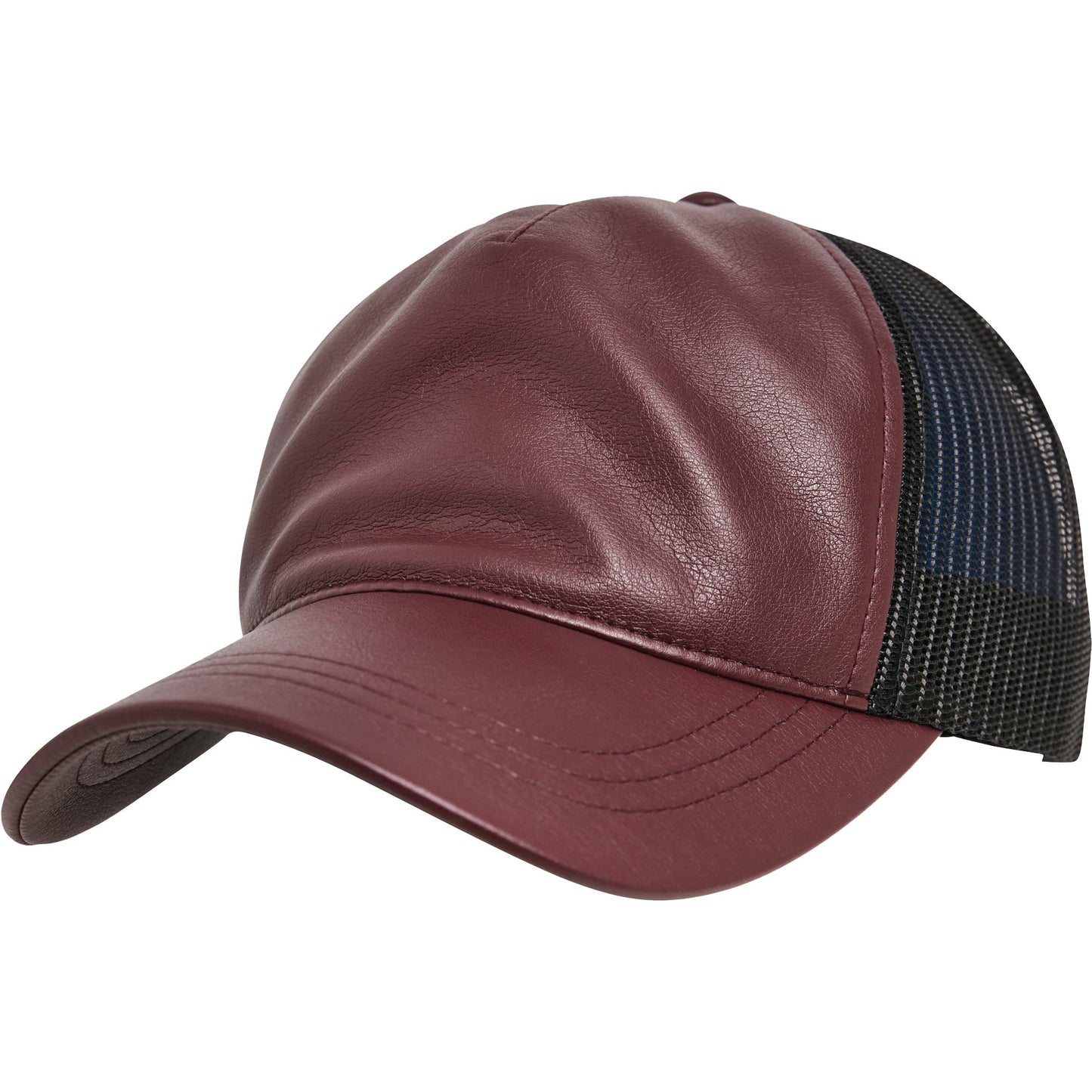 Flexfit Yupoong Leather Trucker Cap Soft Leather Look Mesh Back Adjustable