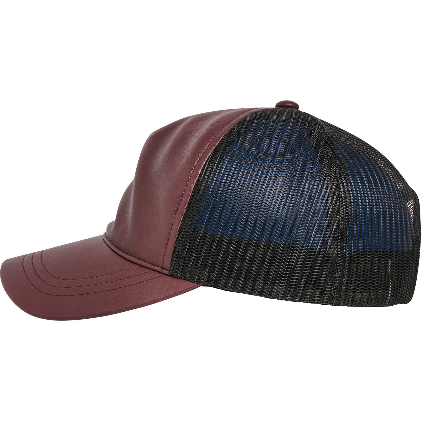 Flexfit Yupoong Leather Trucker Cap Soft Leather Look Mesh Back Adjustable