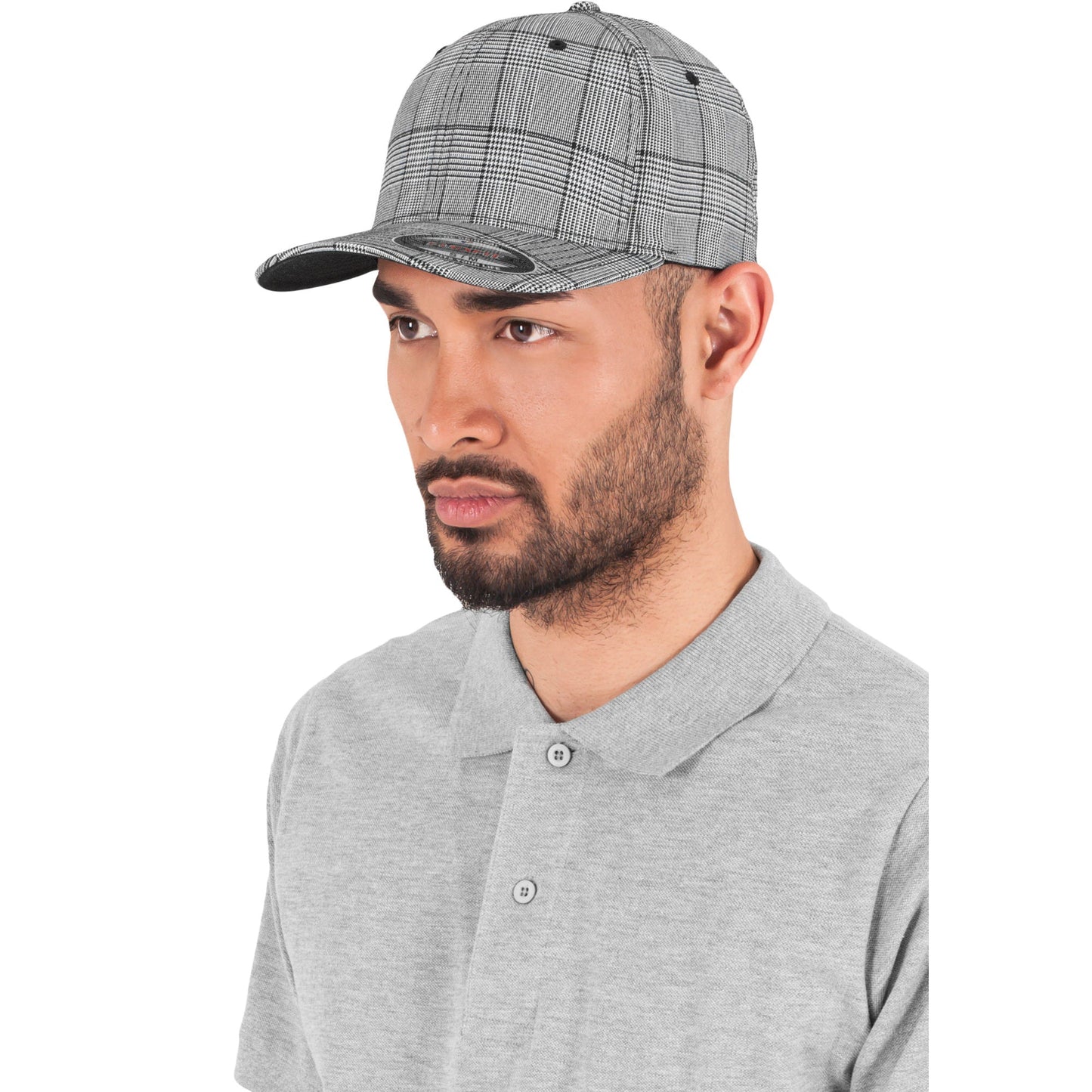 Flexfit Glen Check Cap by Yupoong Two Faces Casual Style S/M L/XL