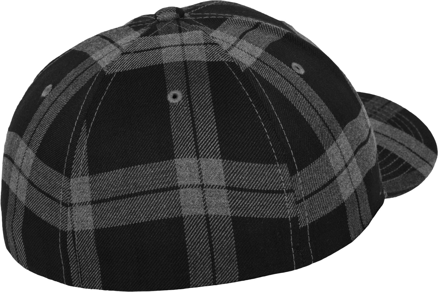 Flexfit By Yupoong Tartan Plaid Cap Hard Buckram Silver Undervisor S/M L/XL