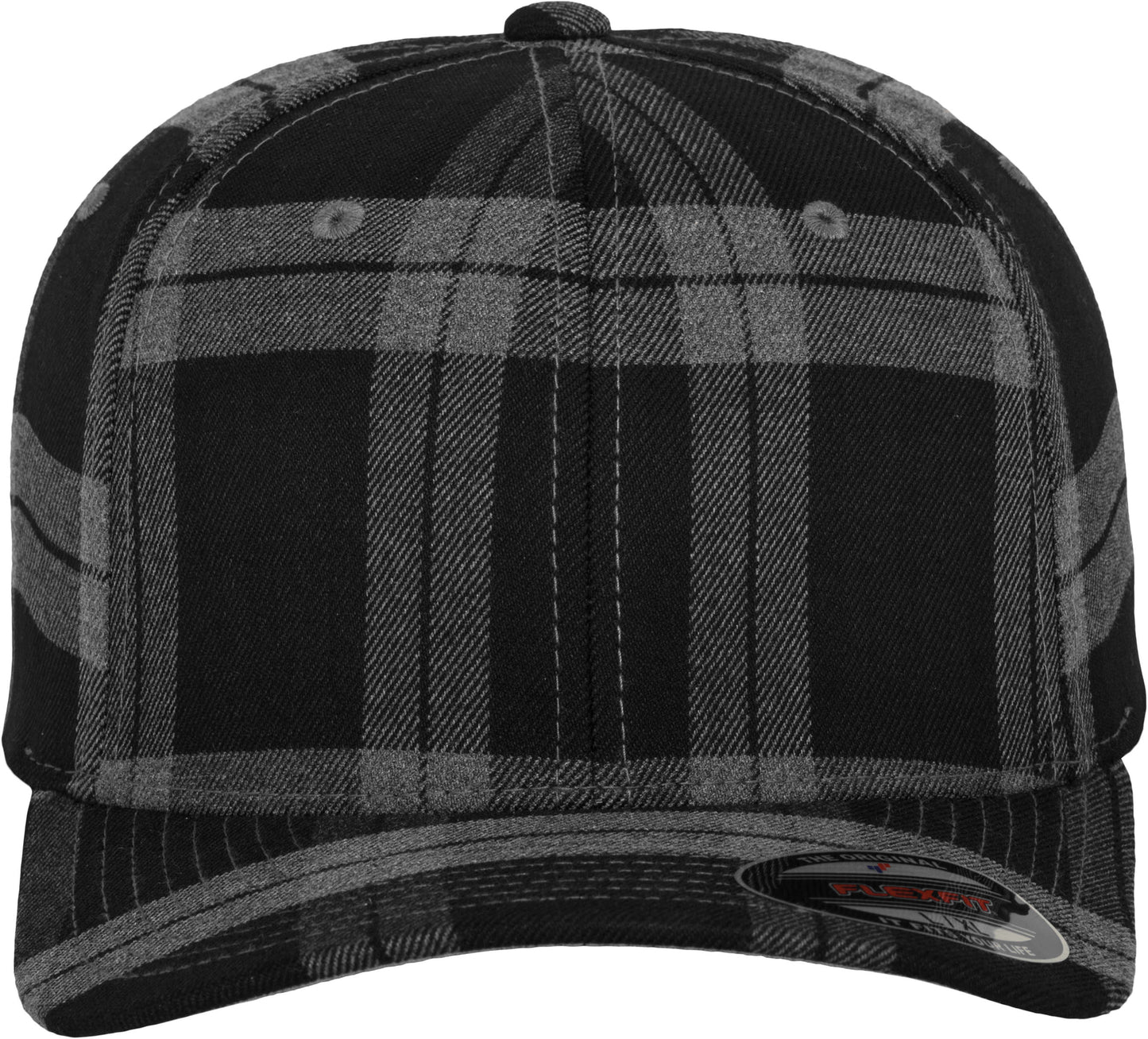 Flexfit By Yupoong Tartan Plaid Cap Hard Buckram Silver Undervisor S/M L/XL