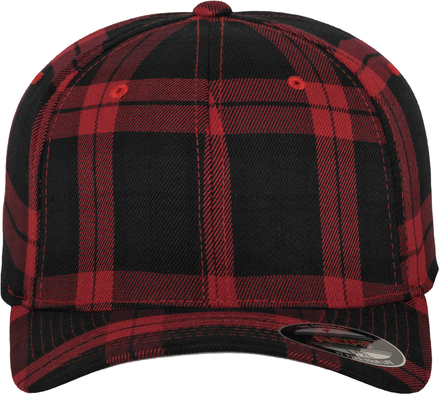 Flexfit By Yupoong Tartan Plaid Cap Hard Buckram Silver Undervisor S/M L/XL