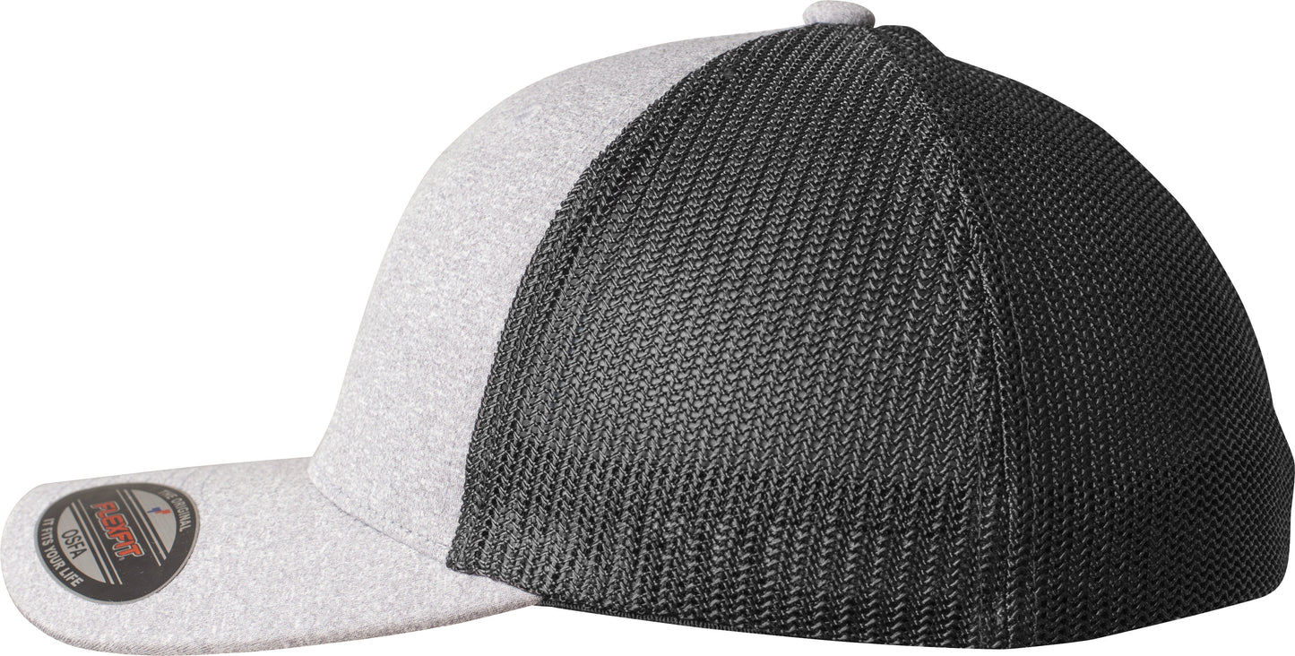Flexfit By Yupoong Melange Mesh Cap 6311 Comfort Fit Black Undervisor