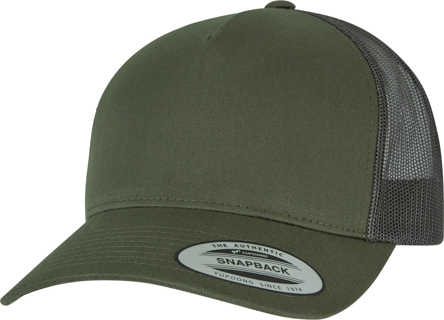 Flexfit Yupoong 5-Panel Retro Trucker Cap Sporty Mesh Back Cotton Twill