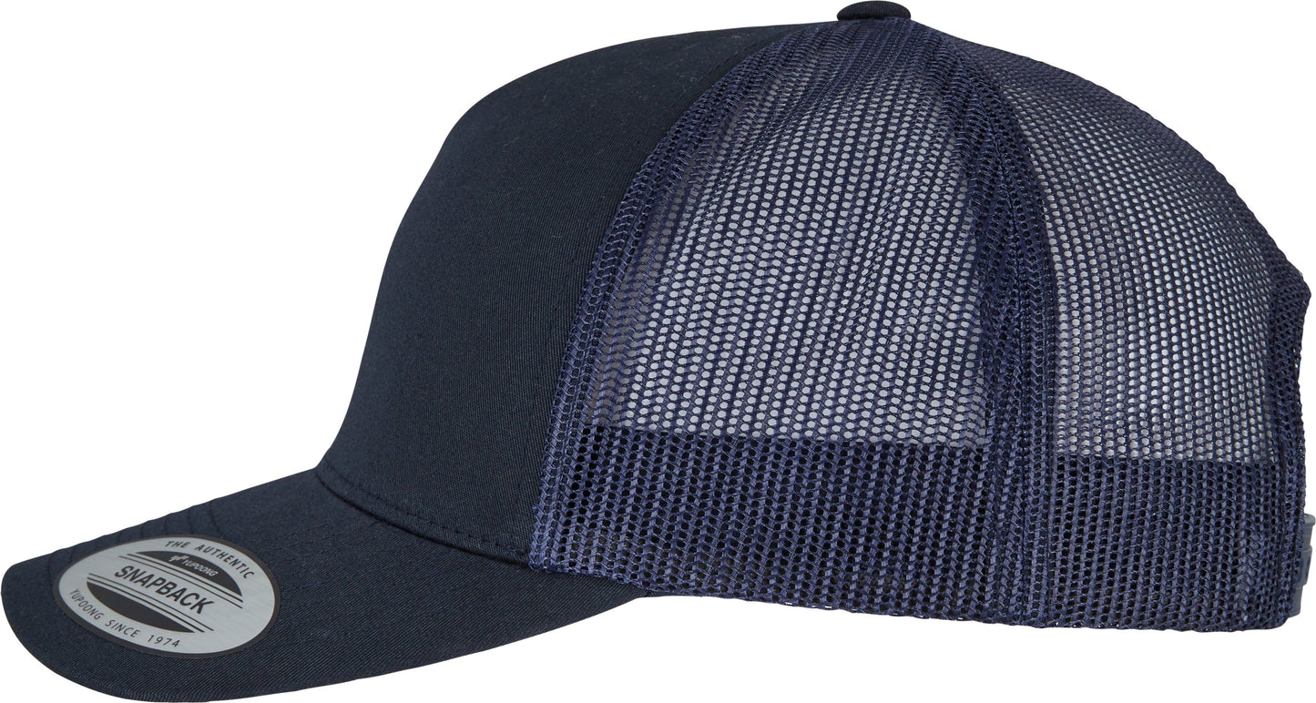 Flexfit Yupoong 5-Panel Retro Trucker Cap Sporty Mesh Back Cotton Twill