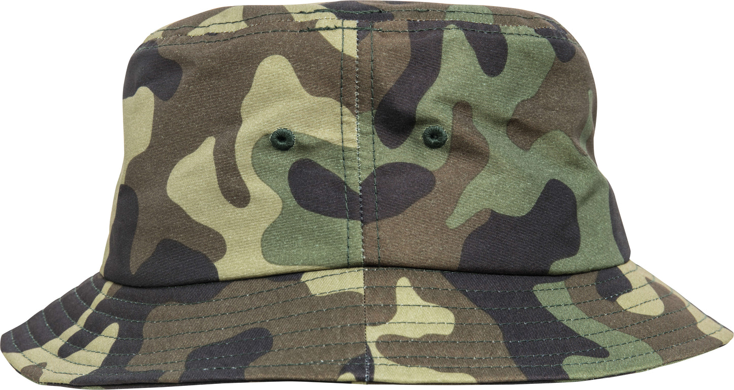 Flexfit Yupoong Camo Bucket Hat Green Camouflage One Size Outdoor Adventure