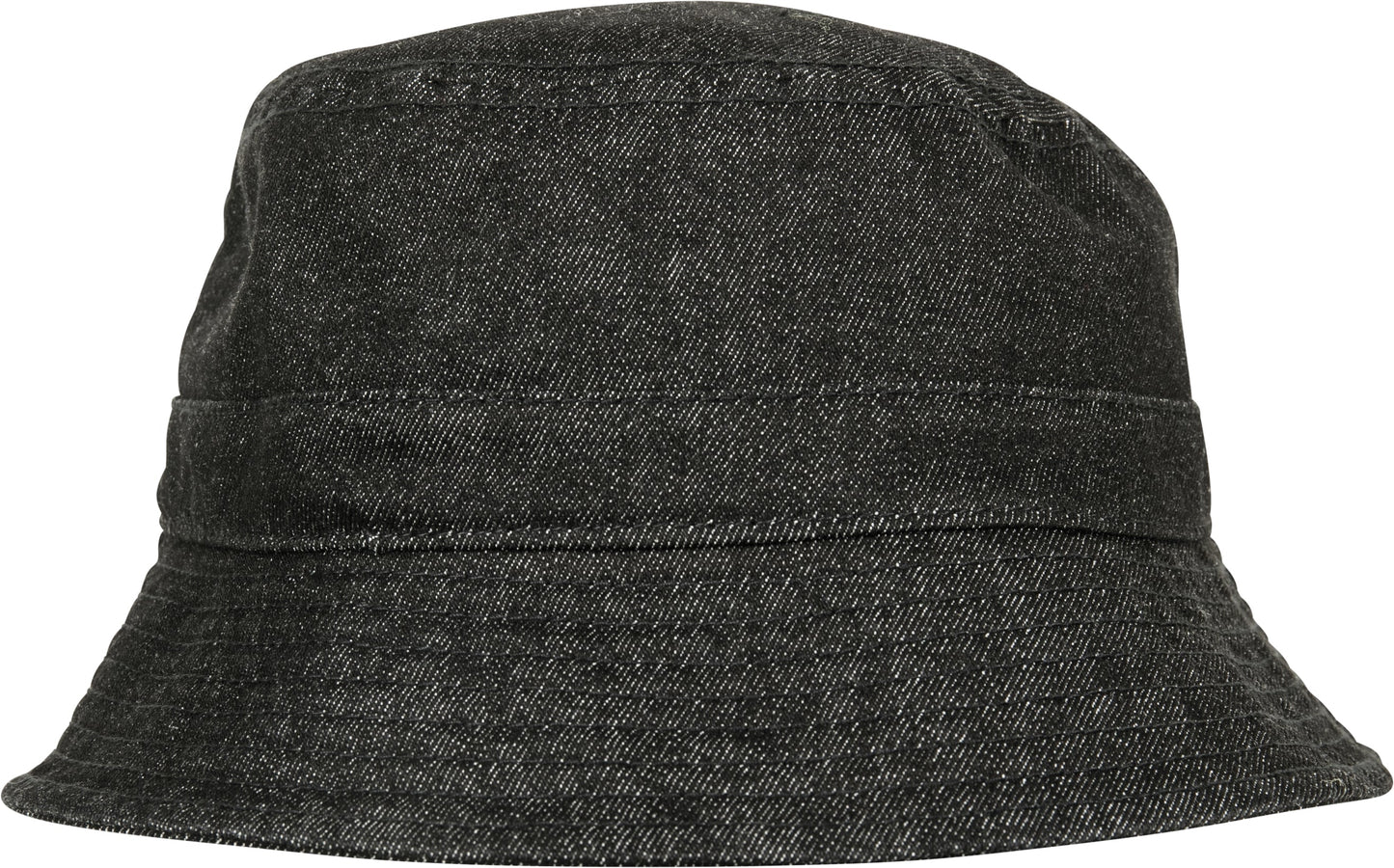 Flexfit Yupoong Denim Bucket Hat Washed Light Blue Grey Circumferential Brim