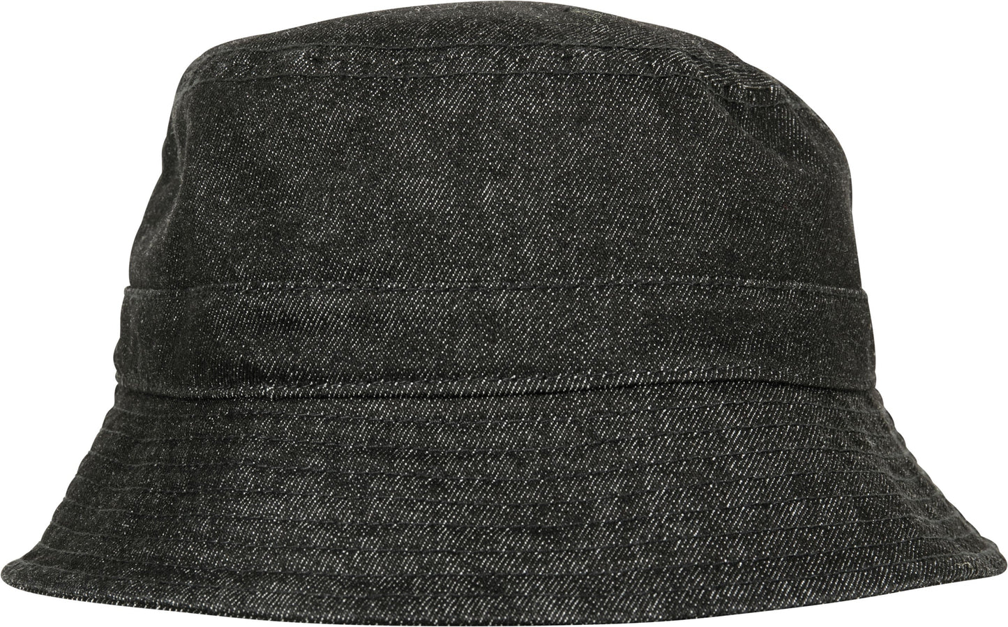 Flexfit Yupoong Denim Bucket Hat Washed Light Blue Grey Circumferential Brim