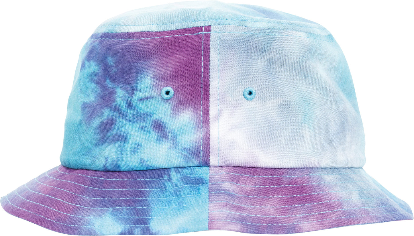 Flexfit Yupoong Festival Print Bucket Hat Purple Turquoise Dye One Size