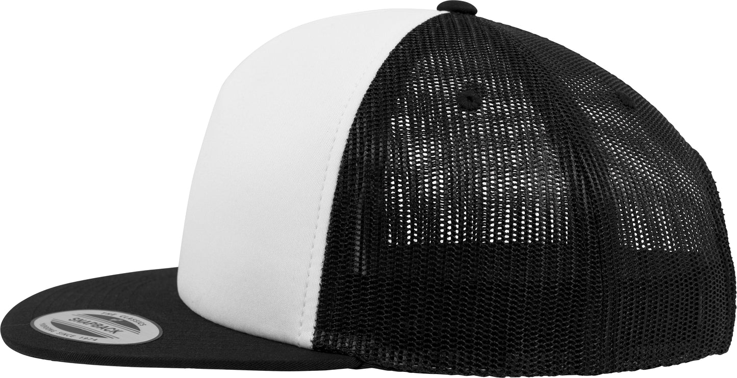 Flexfit Yupoong Foam Trucker Cap White Front 6005FW Screen Printing Ready