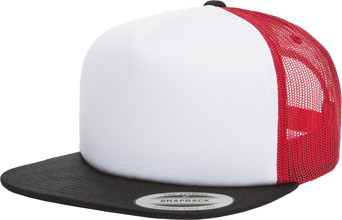 Flexfit Yupoong Foam Trucker Cap White Front 6005FW Screen Printing Ready