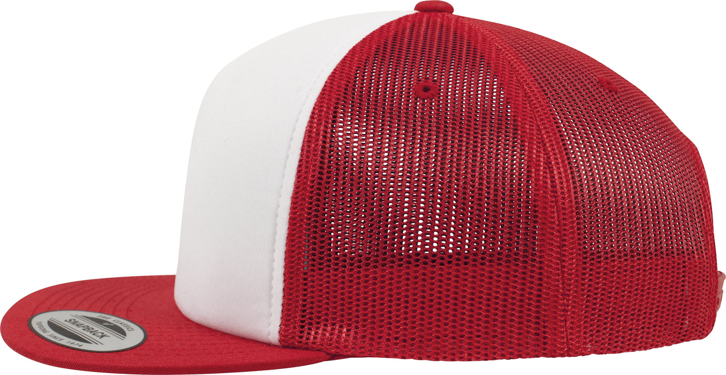 Flexfit Yupoong Foam Trucker Cap White Front 6005FW Screen Printing Ready