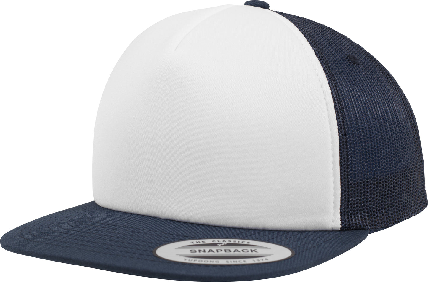 Flexfit Yupoong Foam Trucker Cap White Front 6005FW Screen Printing Ready