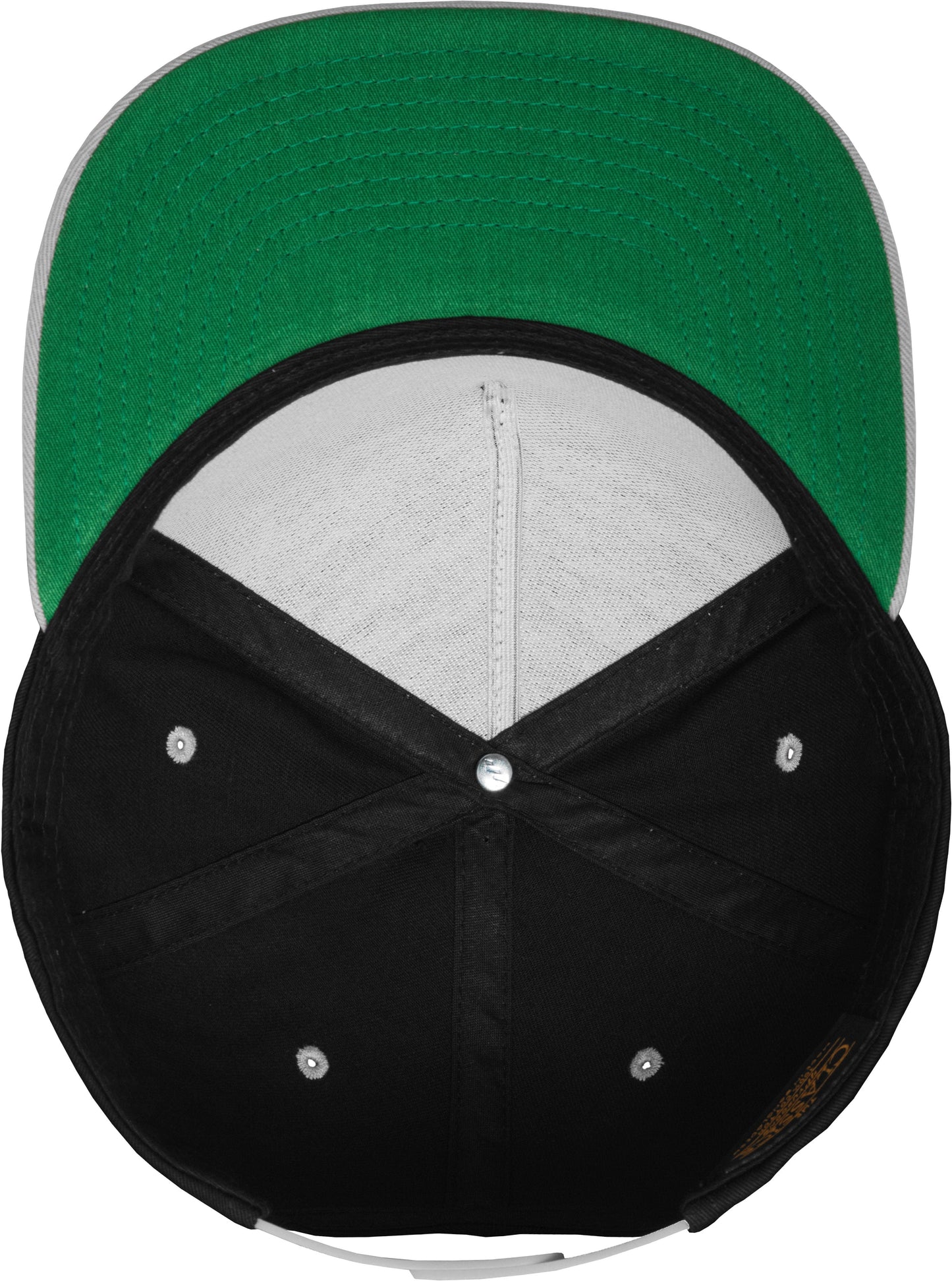 Flexfit Yupoong Classic 5-Panel Snapback Hat Green Undervisor Screenprint Ready