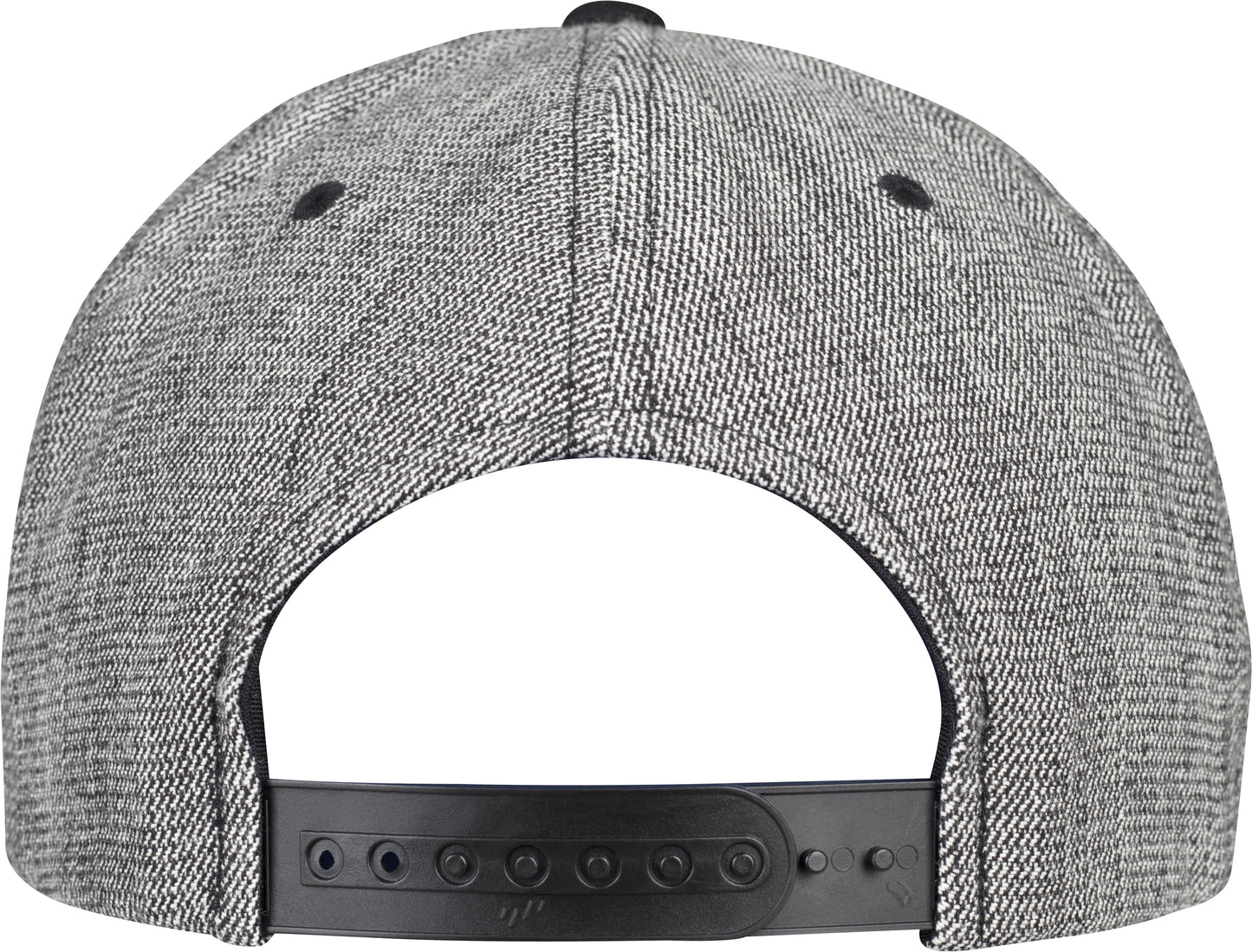 Flexfit Yupoong Melange Solid Snapback Cap Cotton Twill Black Flat Brim