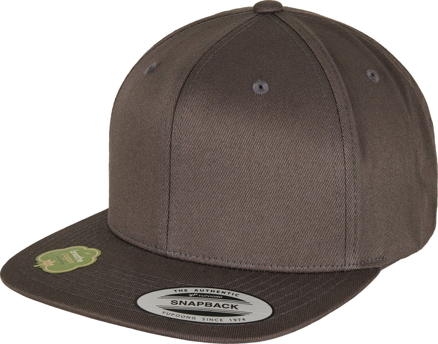 Flexfit Yupoong Organic Cotton Snapback Cap Adjustable Flat Visor 6089Oc