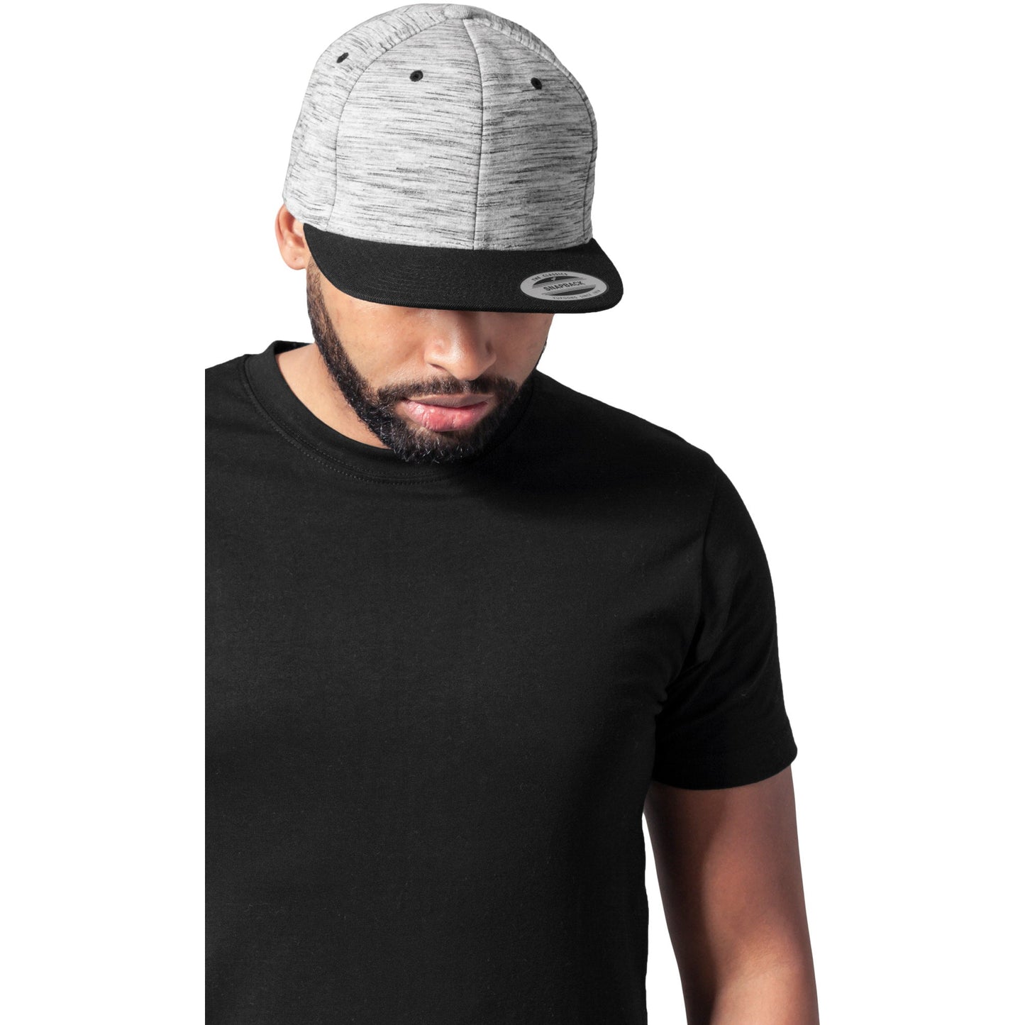 Flexfit Yupoong Stripes Melange Crown Snapback Hat Classic Wool-Blend 6089Sc