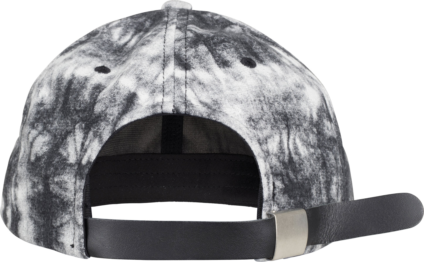 Flexfit Yupoong Low-Profile Tie-Dye Cap Black and White Dad Hat Leather Strap