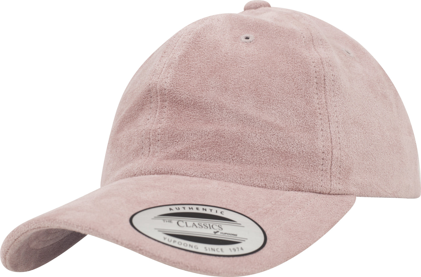 Flexfit Yupoong Low-Profile Velours Cap Suede Curved Visor Antique Brass Buckle