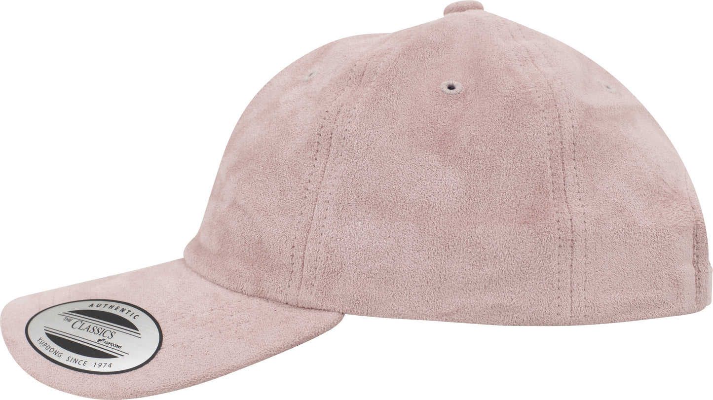 Flexfit Yupoong Low-Profile Velours Cap Suede Curved Visor Antique Brass Buckle
