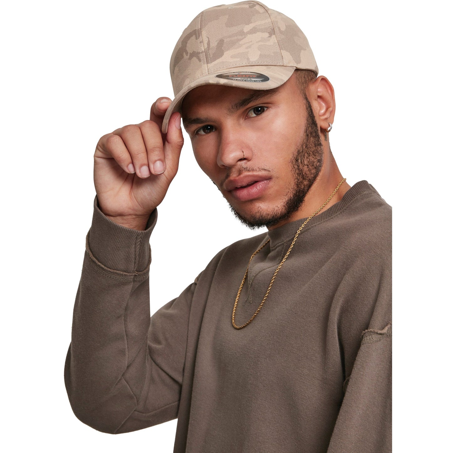 Flexfit By Yupoong Light Camo Cap 6277Lc Pre-Bent Visor Urban Style S/M L/XL